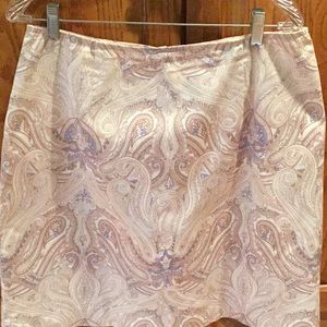 B Moss paisley back zip skirt.